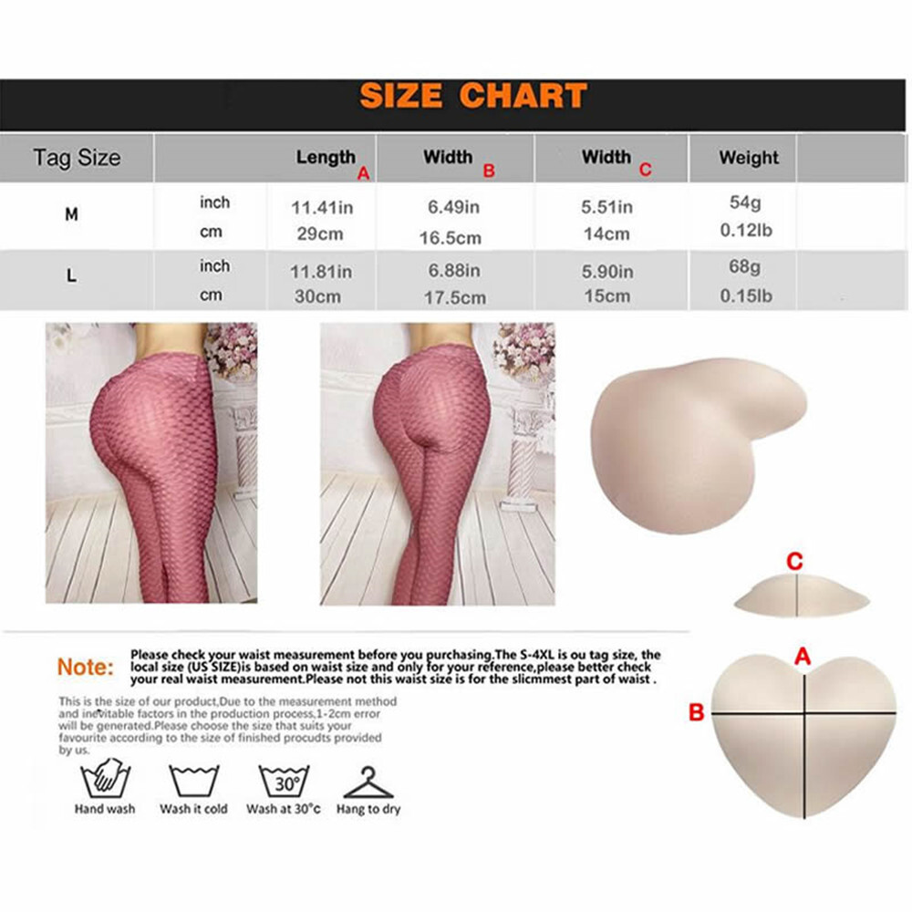 A Pair Beige Or Black Sponge Heart Shaped Hip Pad Showing S Curve Plump Buttocks