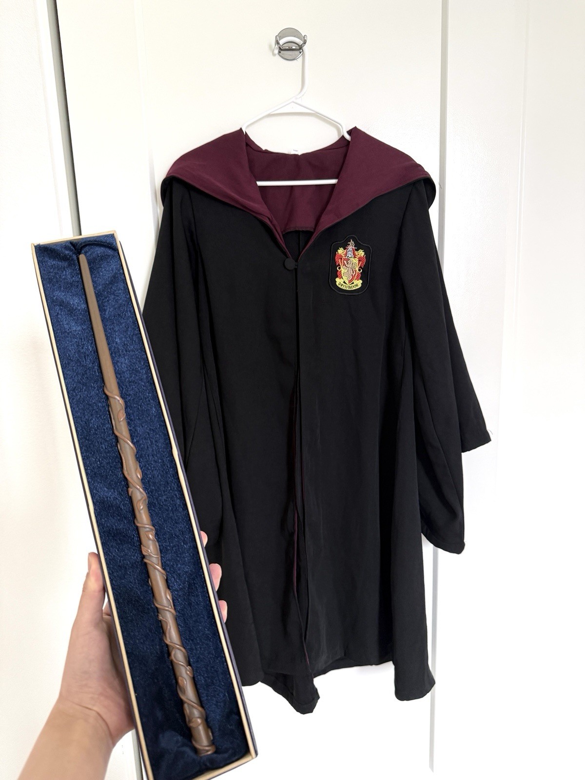 Harry Potter Hogwarts Halloween One Size Costume Robe – Free Skirt and Wand!