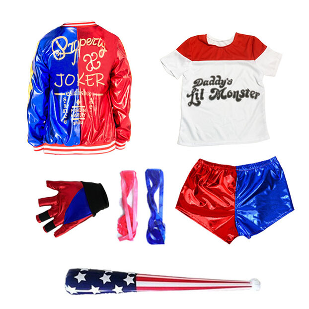 Girl Adult Harley Quinn Suicide Squad Party Costume Cosplay Outfit Suit Dress