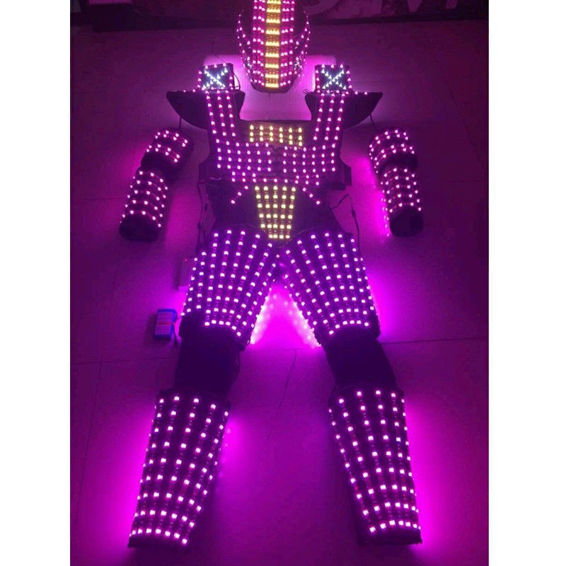 LED Robot Cosplay Glowing Costume Outfits Party Show Night Lights Clothing Suit