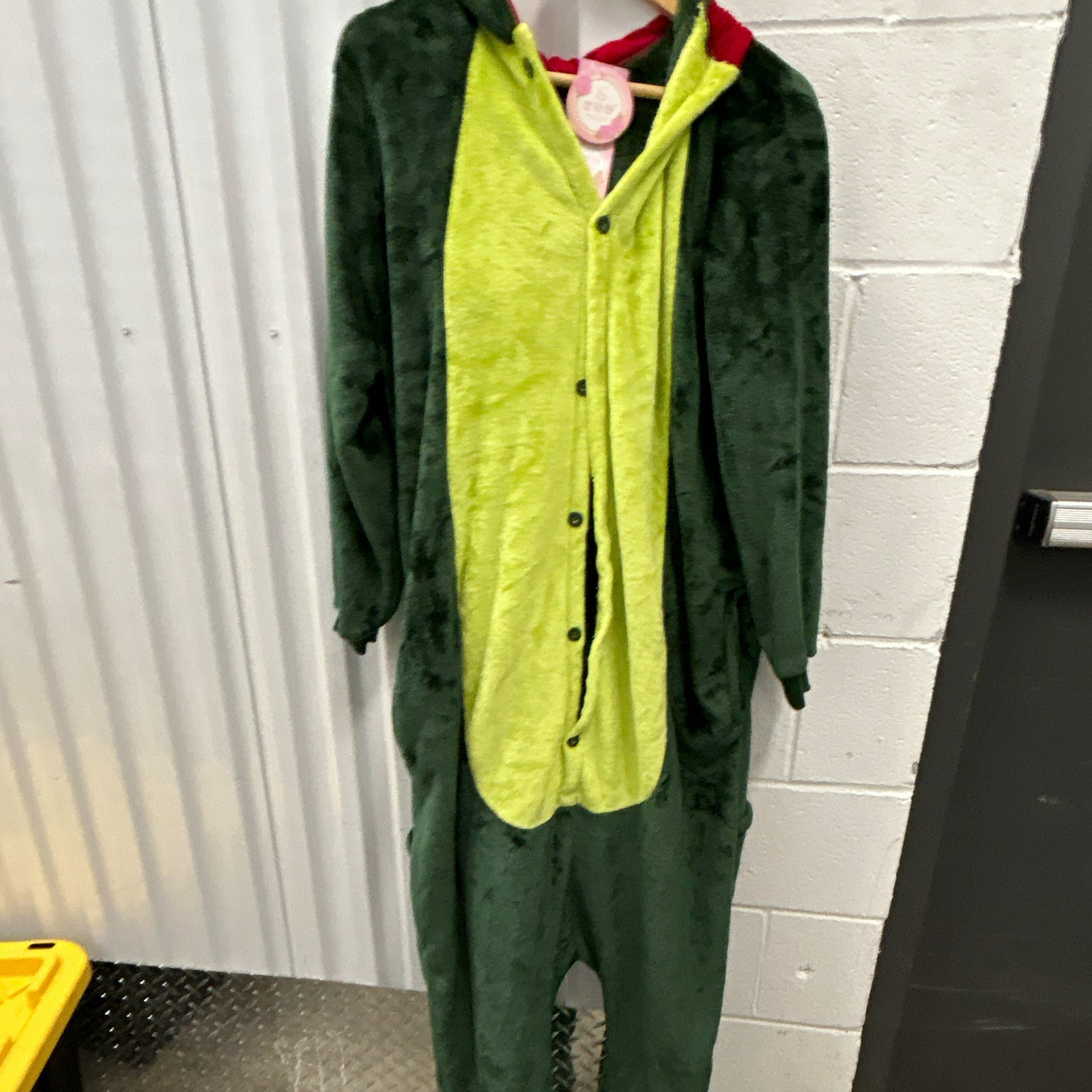 Green Dinosaur Hooded One-Piece Costume, 100% Polyester, Size XL