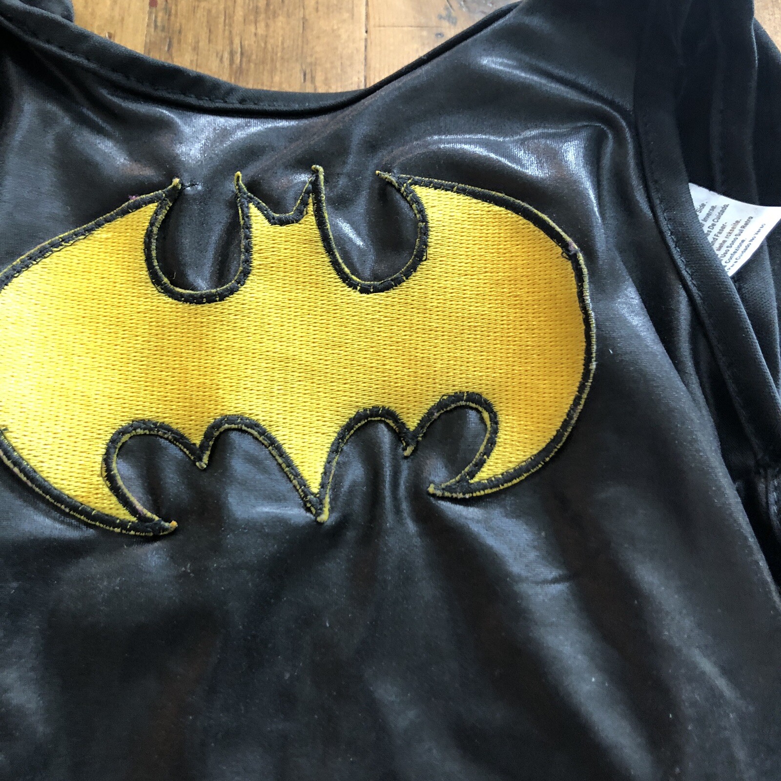 Batgirl Costume Girls Size Small (6) Black Dress & Cape 1 Piece Rubies Halloween
