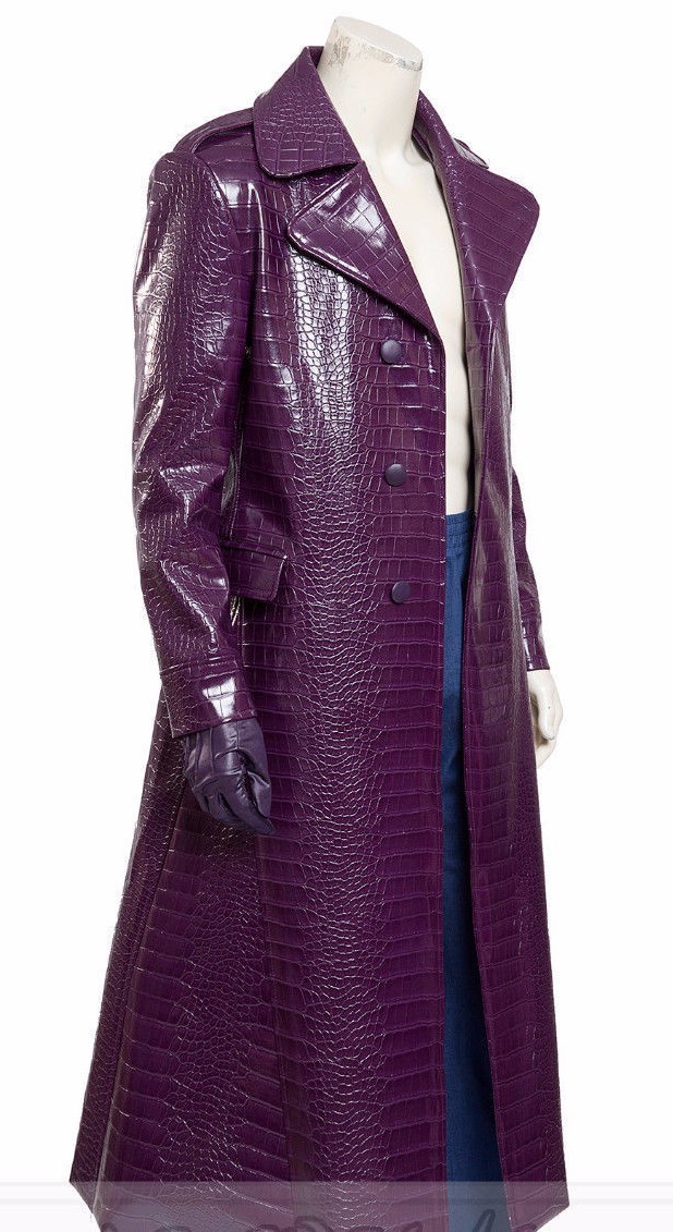 Joker Jared Leto Suicide Squad Halloween Purple Faux Leather Coat Fast Shipping