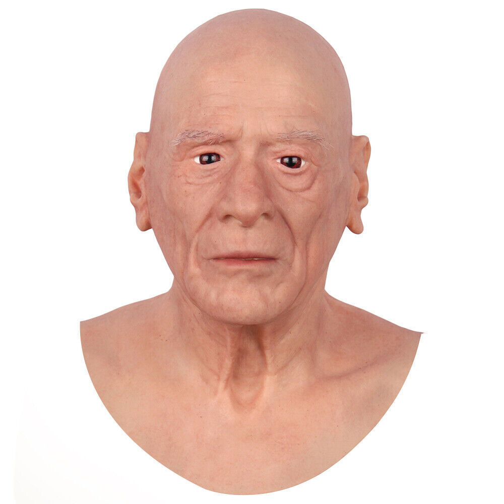 CDS Silicone Male Hood Headgear Masquerade Lifelike Full Head Party Props