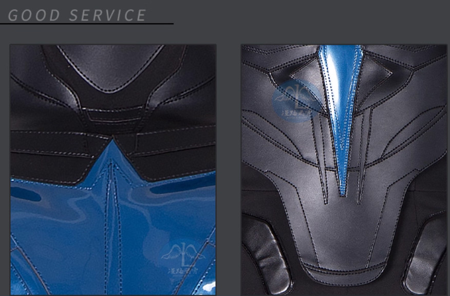 Super Hero Nightwing Cosplay Costume Jumsuit PU Set Suit Outfit Halloween Prop