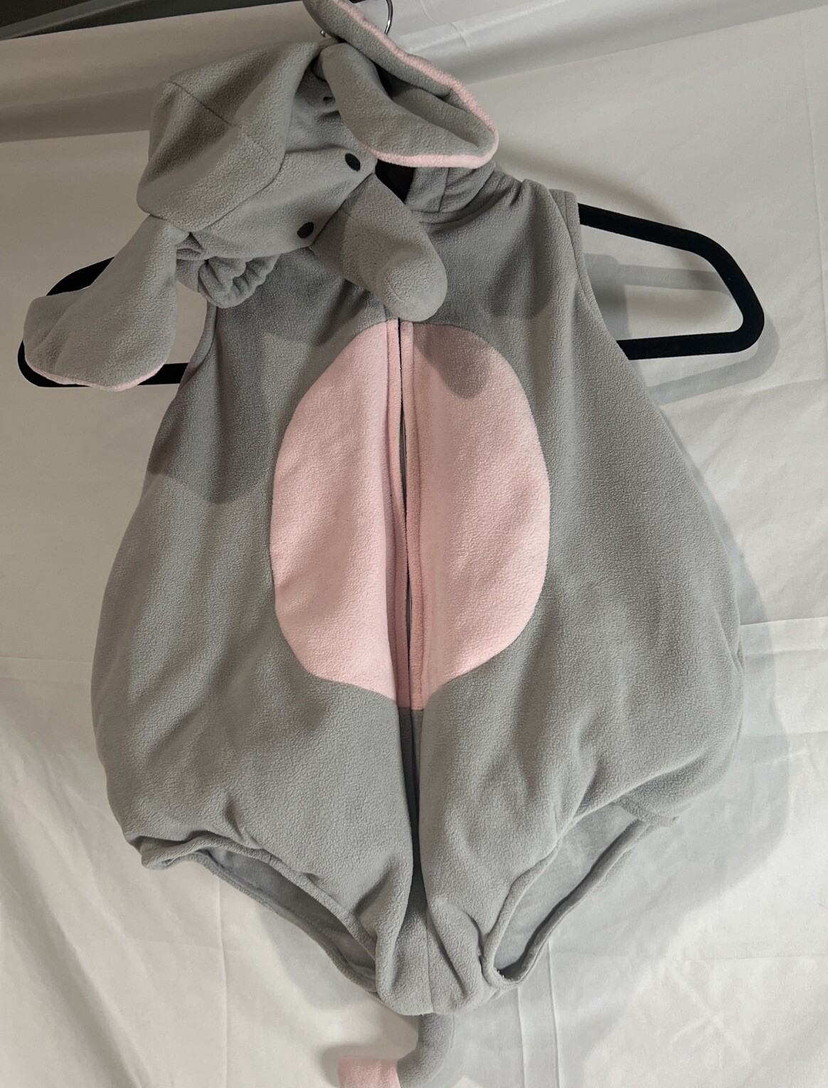 Carters Gray Plush Elephant Costume Bodysuit Only Infant Baby Size 24 Months