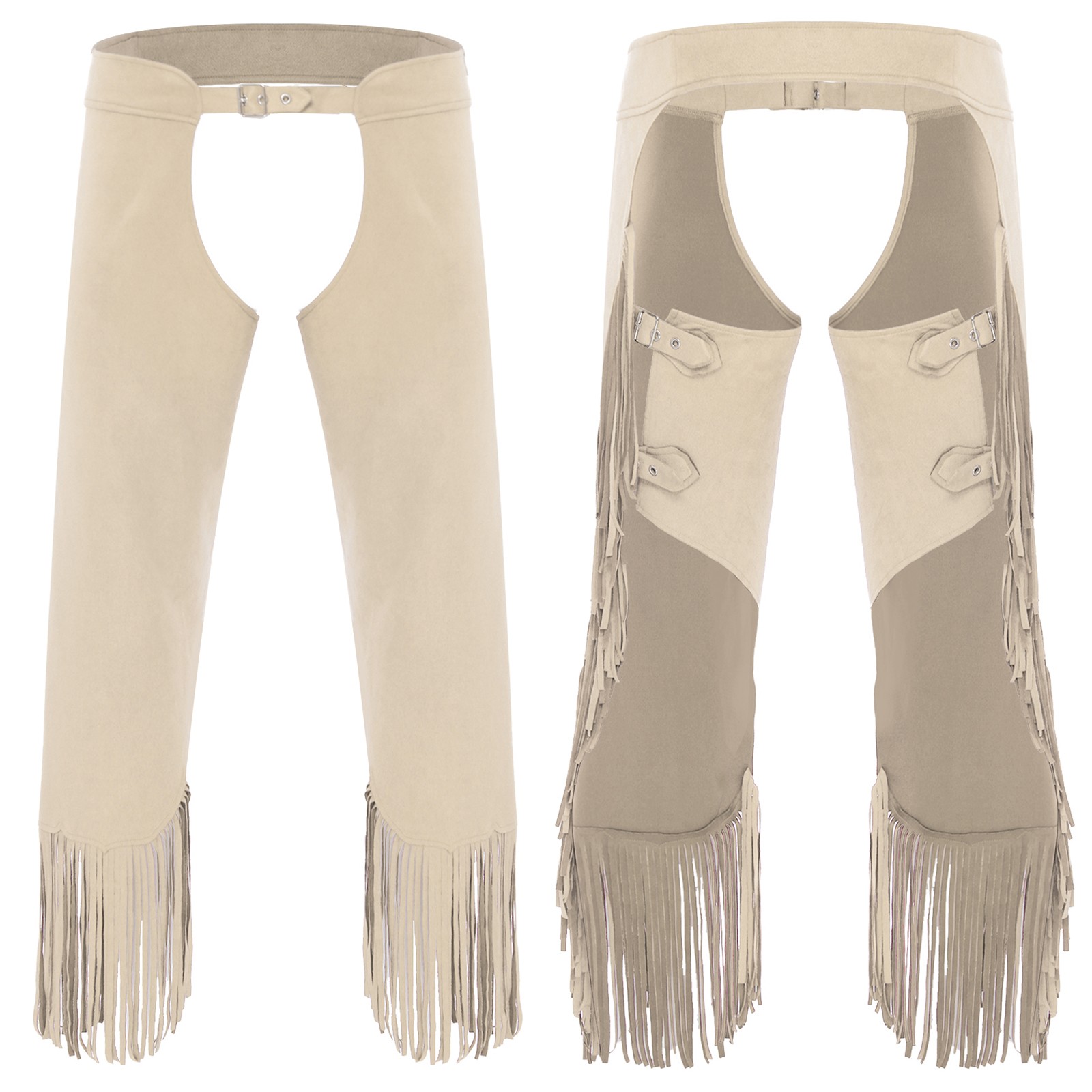 US Women Western Cowgirl Chaps Open Crotch Fringe Assless Motorcycle Chaps Pants