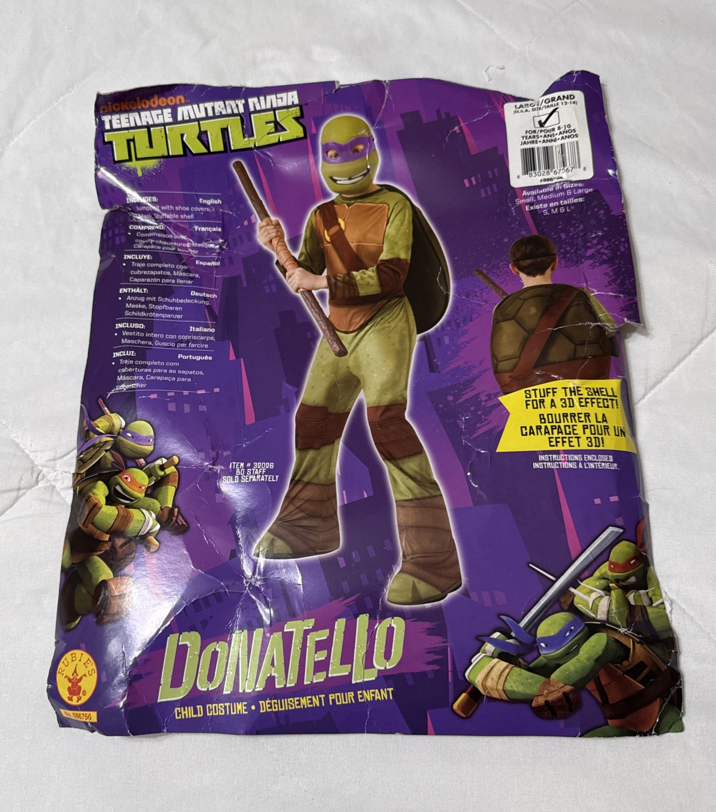 Teenage Mutant Ninja Turtles Costume Donatello Size Large