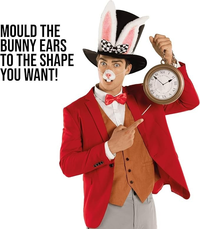 Adult White Rabbit Costume Kit Men`s Alice in Wonderland Accessory One Size