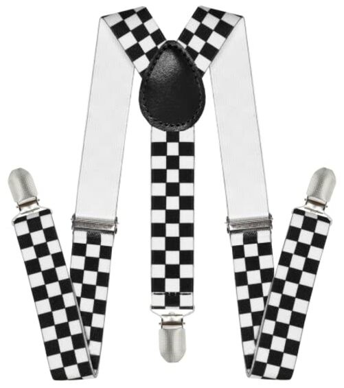 Child Kids Boys Girls Toddlers 6 Years and Up Checkered (Black and White)