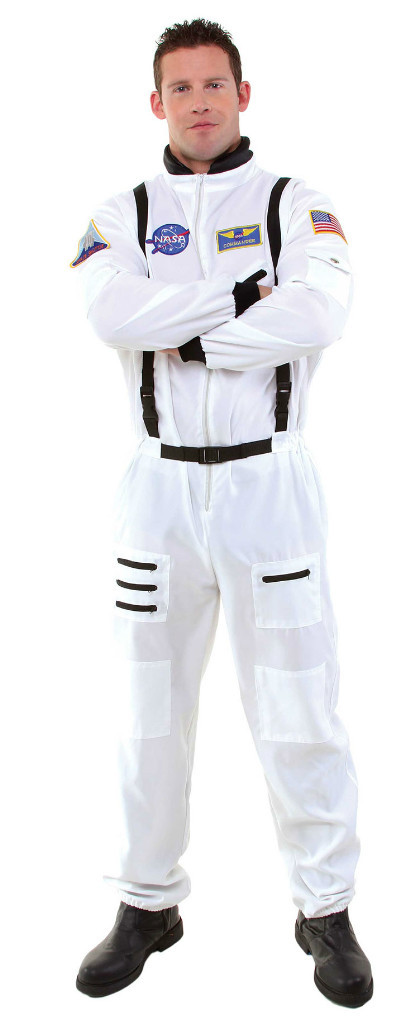 ASTRONAUT JUMPSUIT COSTUME NASA WHITE SHUTTLE SHIP MOON SPACE SUIT ADULT MENS