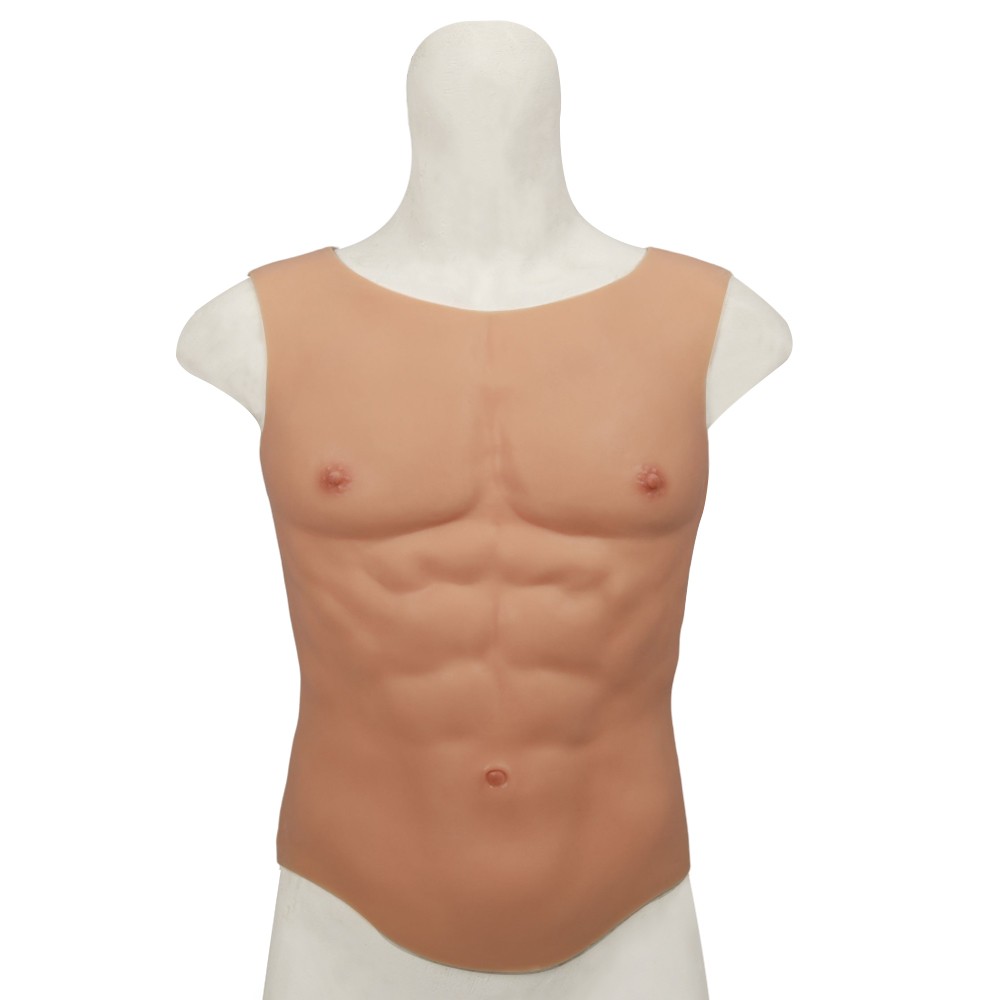 Cosplay Silicone Fake Chest Male Suit Round Neck Muscle Artificial Simulation