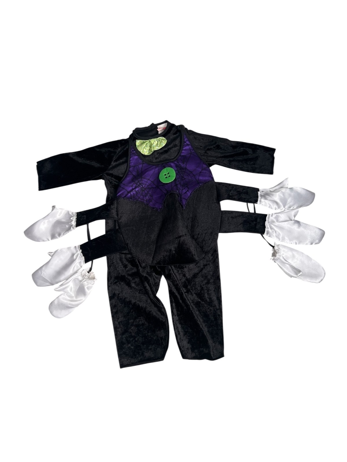 Spider Halloween Costume 2T – Black Velvet Toddler outfit Web & Bow – Disguise