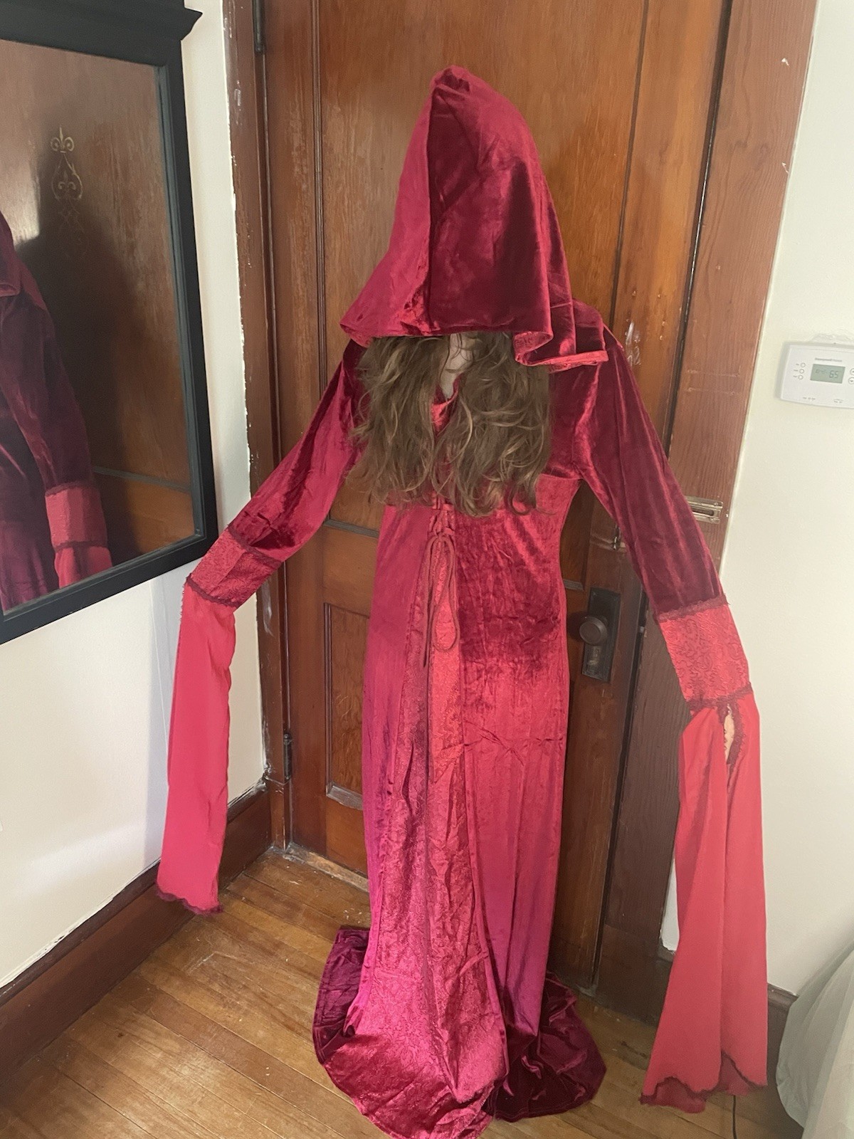 Hooded Witch Renaissance Fair Red Costume Dress Corset Vampire Goth. 3XL