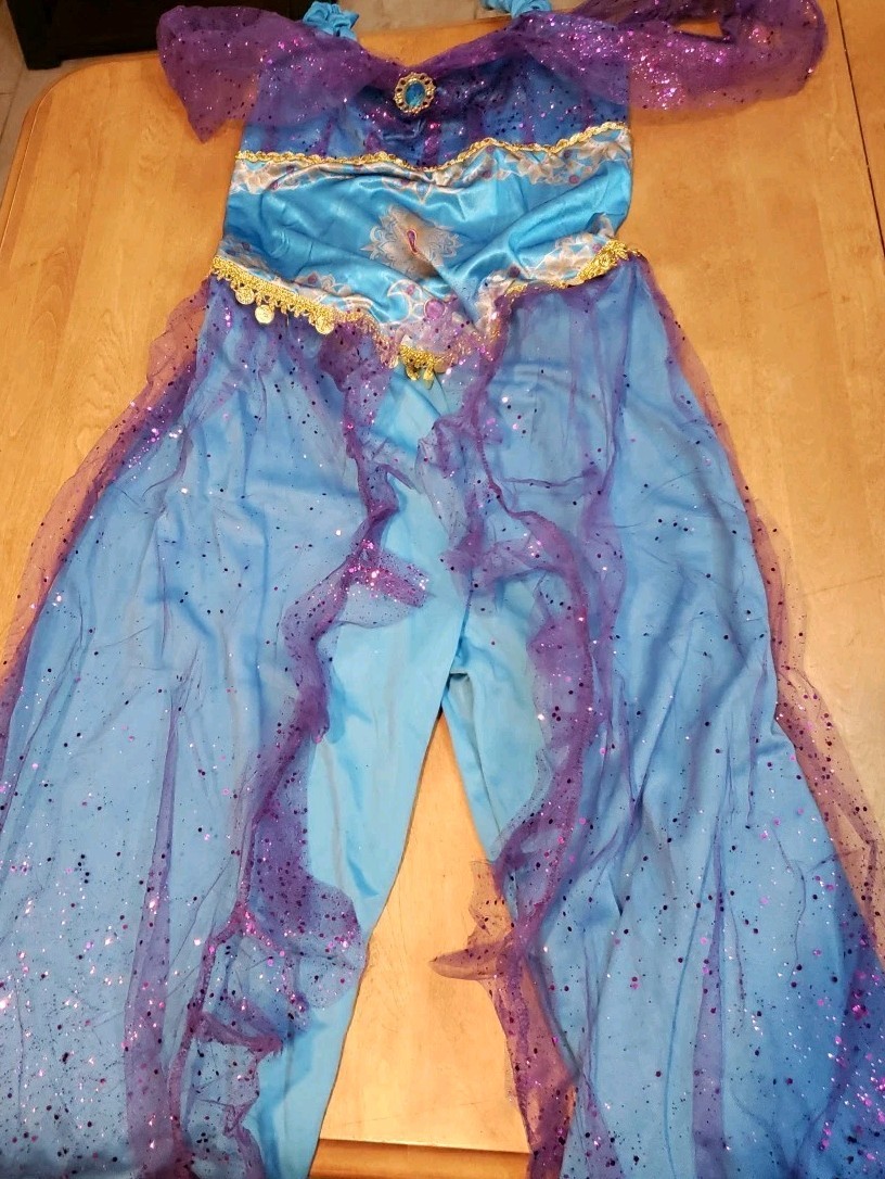 Genie Princess Women’s Size Large 12/14 Jumpsuit Turquoise Purple Gold Rubies