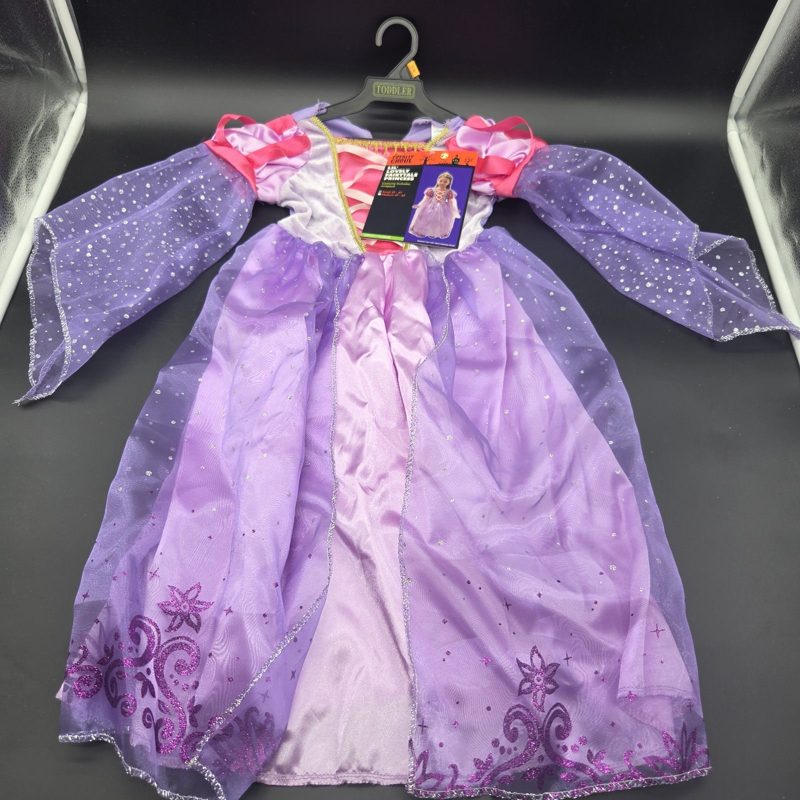 Totally Ghoul Girls Princess Costume Dress 2T Purple/Pink Glitter Long Sleeve