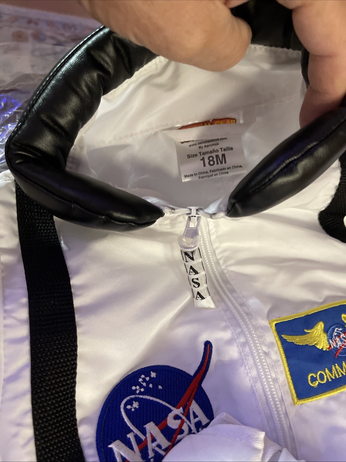 Astronaut Jumpsuit – White w/ Cap Halloween Costume 18m