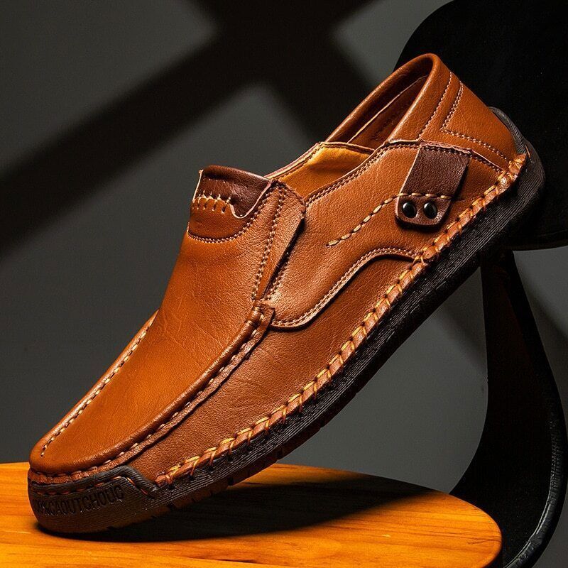 New Womens Men’s Leather Handmade Shoes Loafers Breathable Slip On Driving Boots