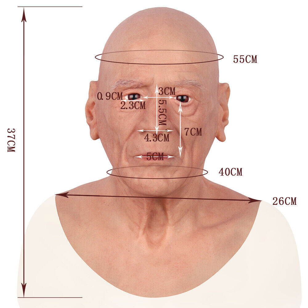 CDS Silicone Male Hood Headgear Masquerade Lifelike Full Head Party Props