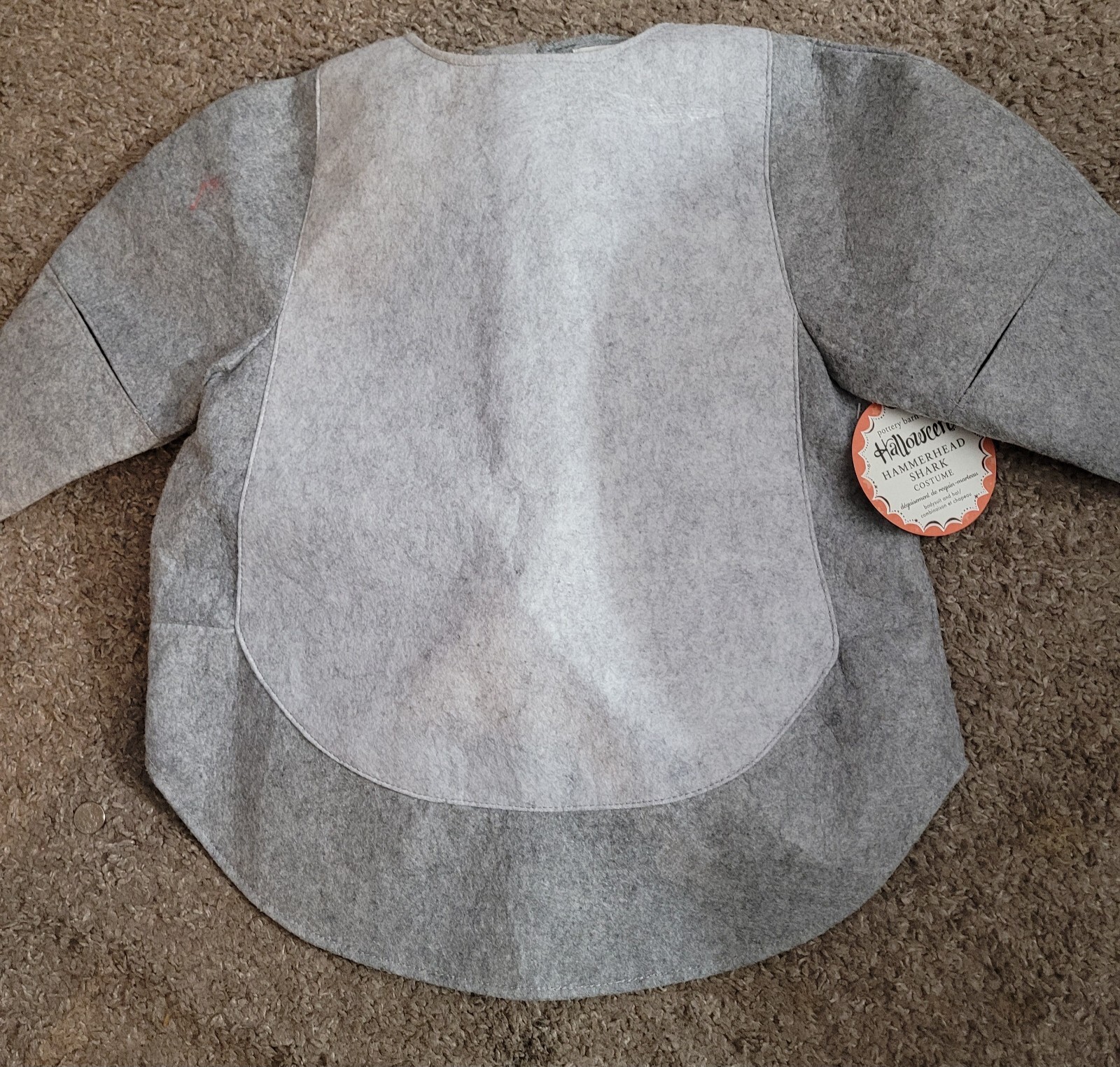 Pottery Barn Toddler Hammerhead Shark Halloween Costume Bodysuit Only No Hat
