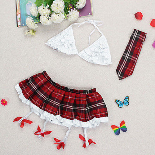 Womens School Uniform Student Party Fancy Dress Costume Cosplay Outfits Sexy Set