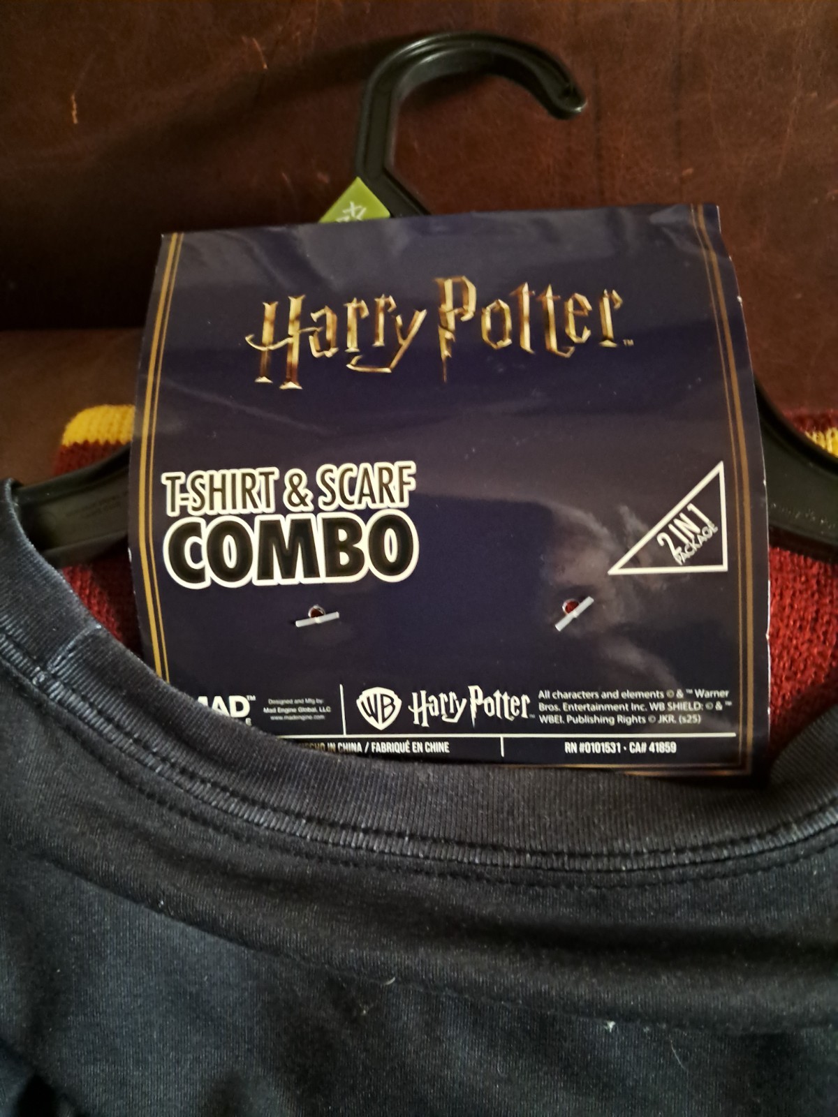 Mad Engine Harry Potter T Shirt & Scarf Combo Halloween Cosplay Costume XL 40/42