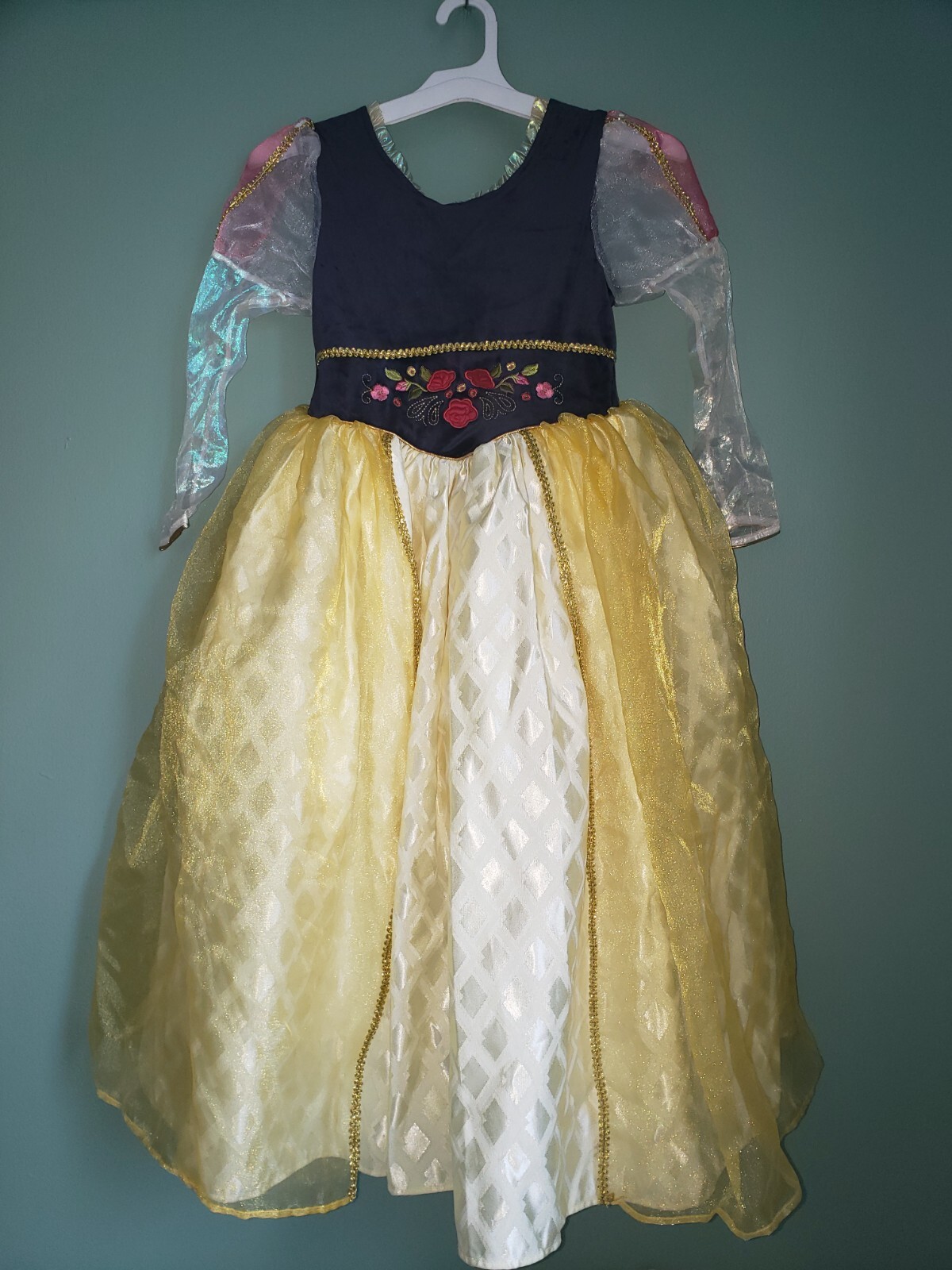 DISNEY STORE SNOW WHITE ANNA BLUE YELLOW DRESS UP HALLOWEEN COSTUME M 7 8
