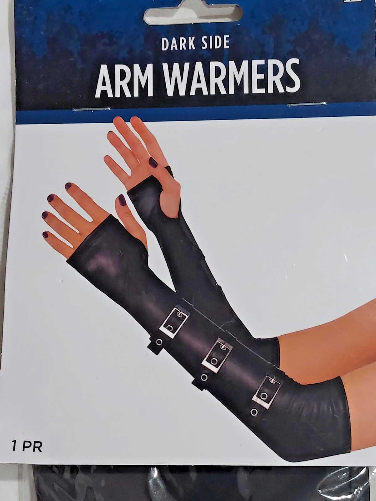 Dark Side Buckle Black Arm Warmers Women’s One Size Goth Halloween Cosplay Punk