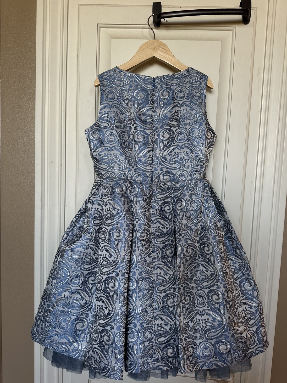 Chasing Fireflies Cinderella Blue Silver Brocade Dress Child Sz 7 *J7