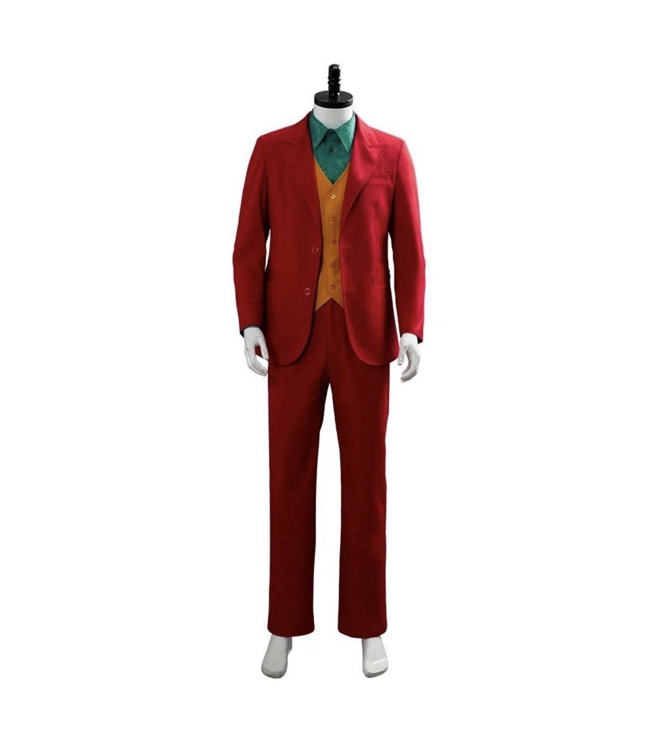 The Joker Men’s Cosplay Costume Clown Clothes Red Suit Halloween Jacket Uniform