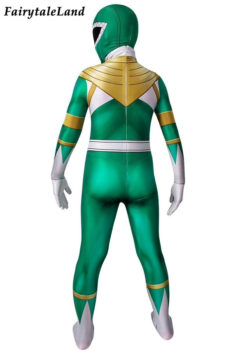 Dino Rangers Cosplay Outfit Green Ranger Uniform Kid Bodysuit Halloween