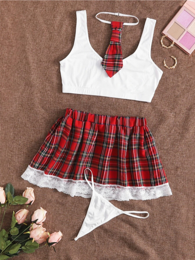 Plus Size Womens School Girl Uniform Outfit Fancy Dress Lingerie Cosplay Costume