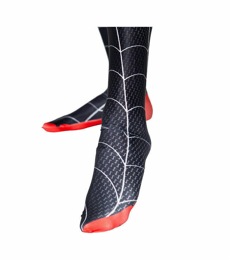 Miles Morales Spiderman Jumpsuit Kids/Adult Costume Cosplay Mask+Bodysuit110-190