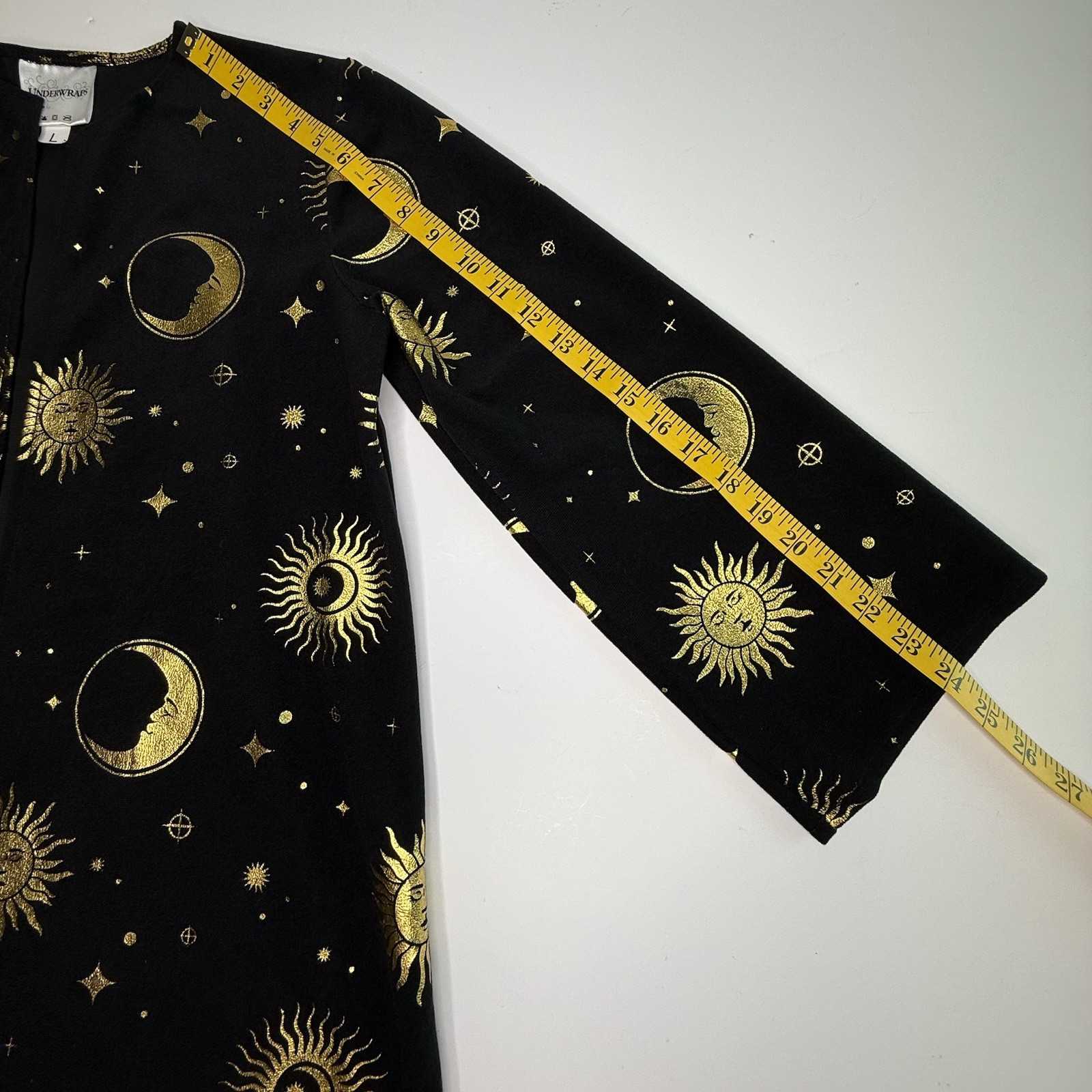 UNDERWRAPS Mystical Cloak Celestial Sun Moon Gold Metallic Black Velvet Kid’s L