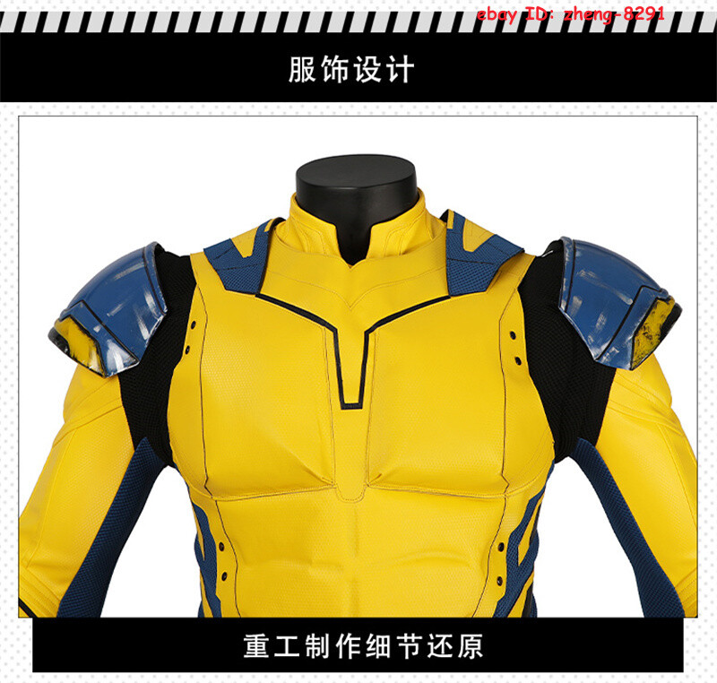 NEW Wolverine Cosplay Costume Outfit Deadpool 3 Halloween Jumpsuit Suit Full Set