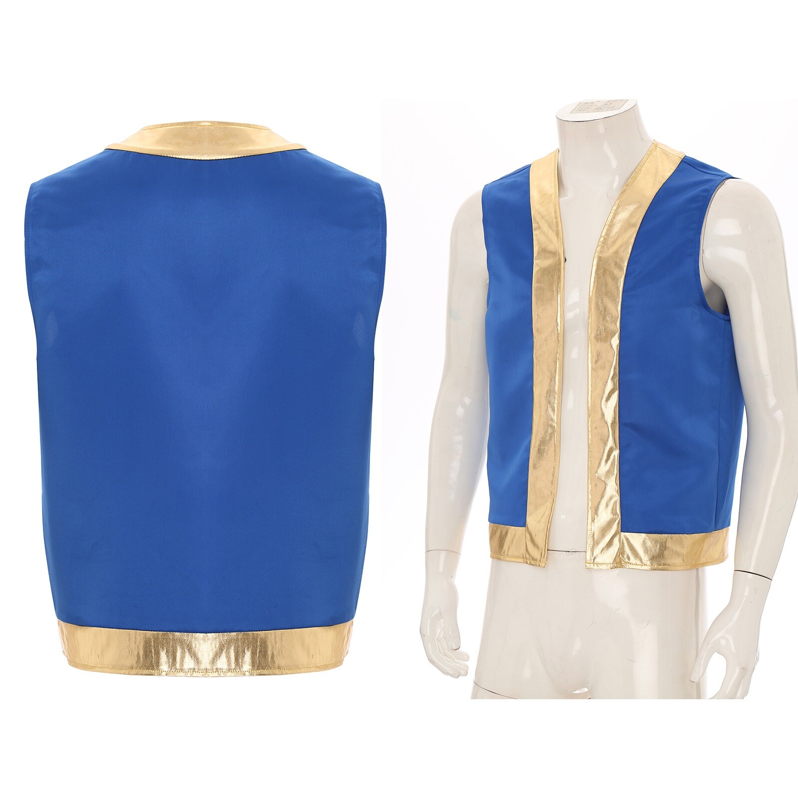 US Men’s Toad Costume Sleeveless Vest Waistcoat Arabian Prince Lamp Cosplay