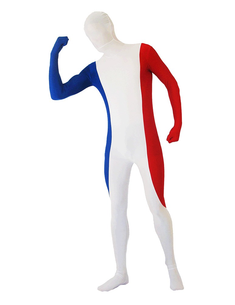Full Body Spandex World Cup Zentai Suit – France Flag Design Bodysuit Costume