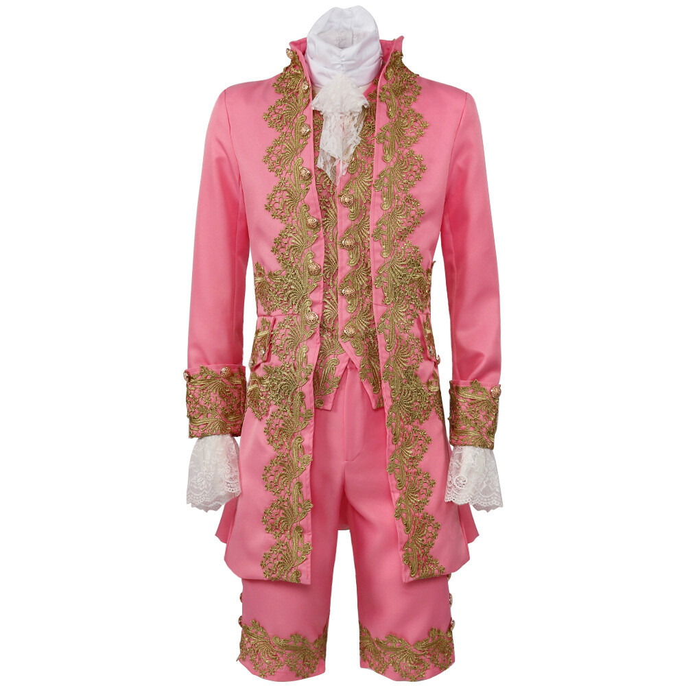 Mens Court Prince Dress Show Suit Medieval Retro Clothing Cosplay Coat Vest Pant