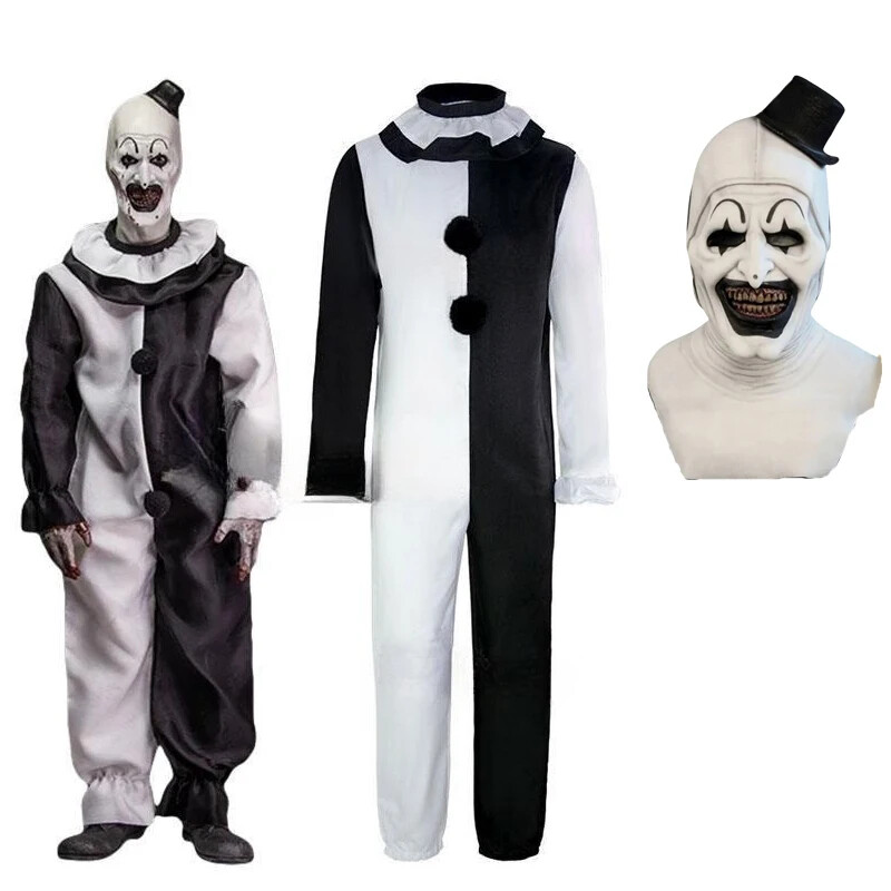 Art the Clown Terrifier 2 Cosplay Costume Jumpsuit & Mask for Men & Women Hallow