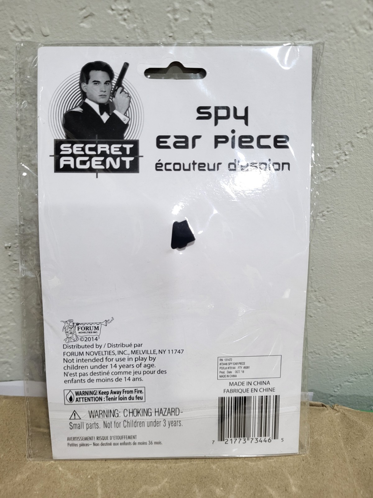 Forum Novelties Secret Agent Spy Earpiece Costume Accessory, Plastic One Size