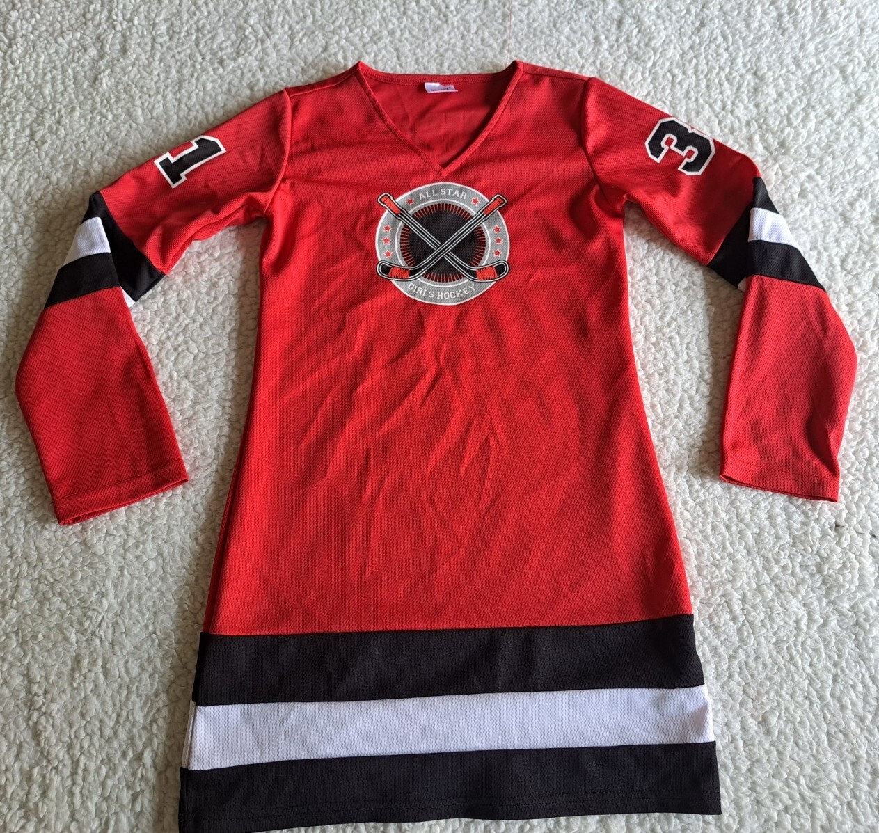 HOCKEYPLAYER FAN JERSEY DRESS COSTUME HALLOWEEN COSPLAY GIRLS XL 14-16 SPIRIT