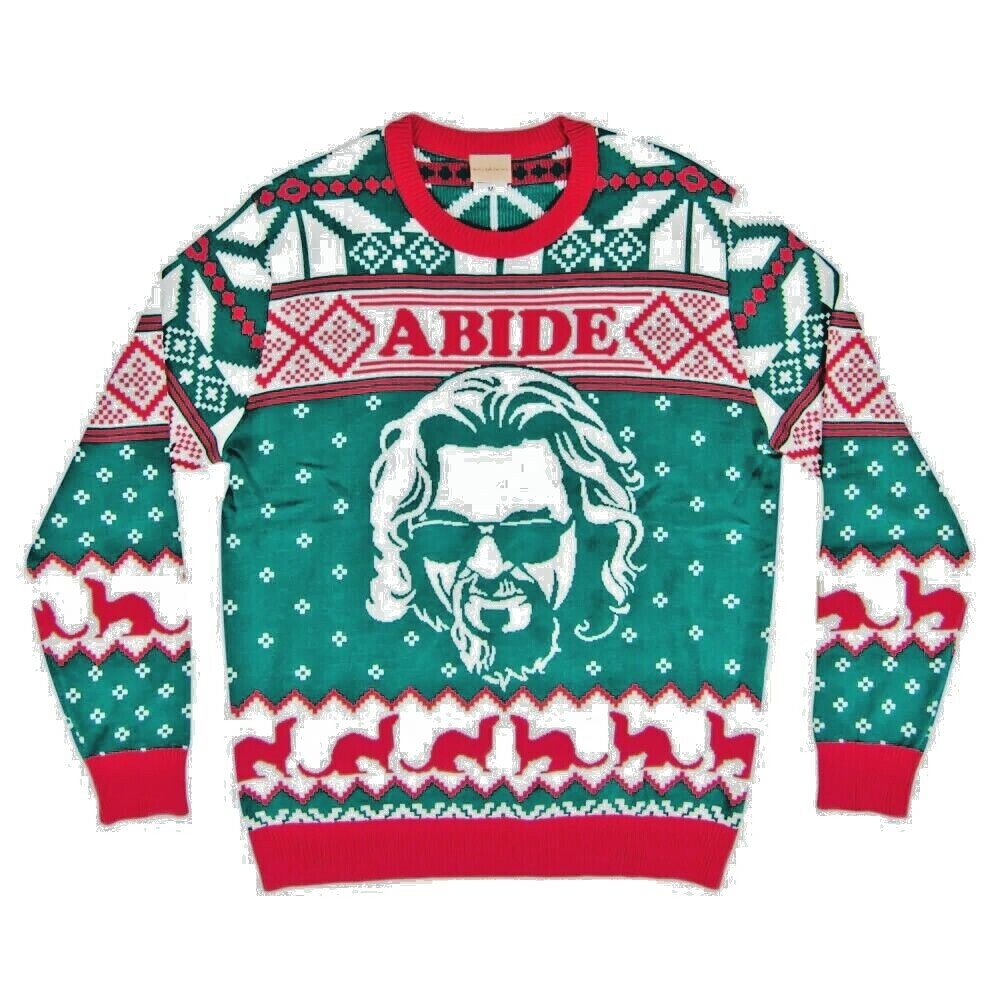 Adult Unisex Funny Big Lebowski Movie The Dude Abides Ugly Christmas Sweater