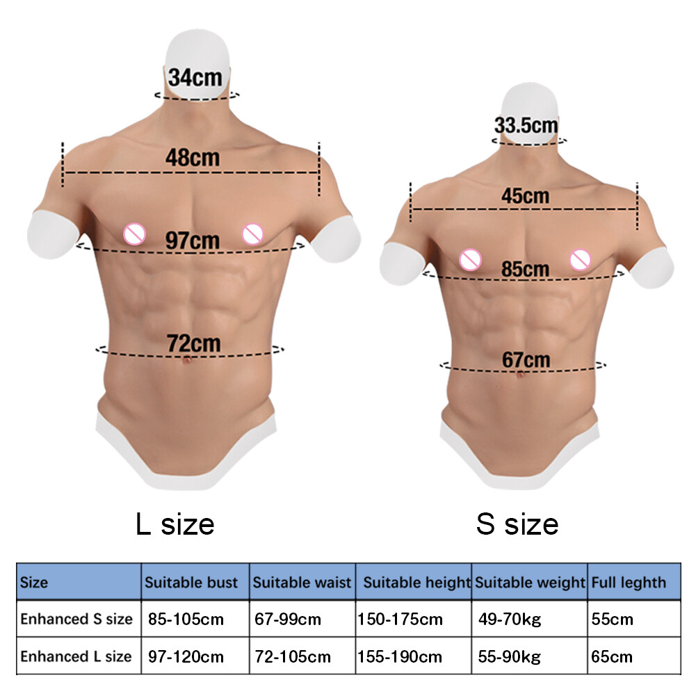Dokier Realistic Silicone Fake Male Chest Abdominal Muscle Simulation Vest Suit