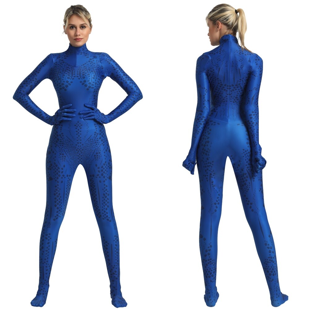 X-Men Mystique Zentai Jumpsuit Bodysuit Unisex Kids Halloween Coestum Cosplay