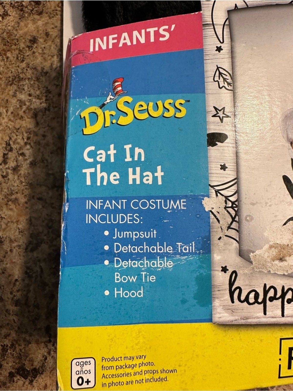 Dr. Seuss Cat in the Hat Infant Costume – Black, White & Red 12-18m