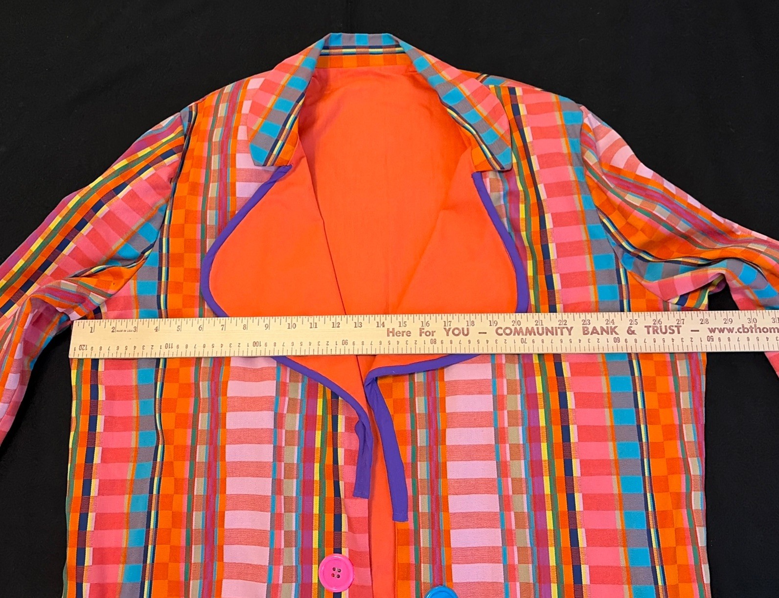 Striped Professional Clown Parade Coat Blazer Costume Pockets Extra Large Party