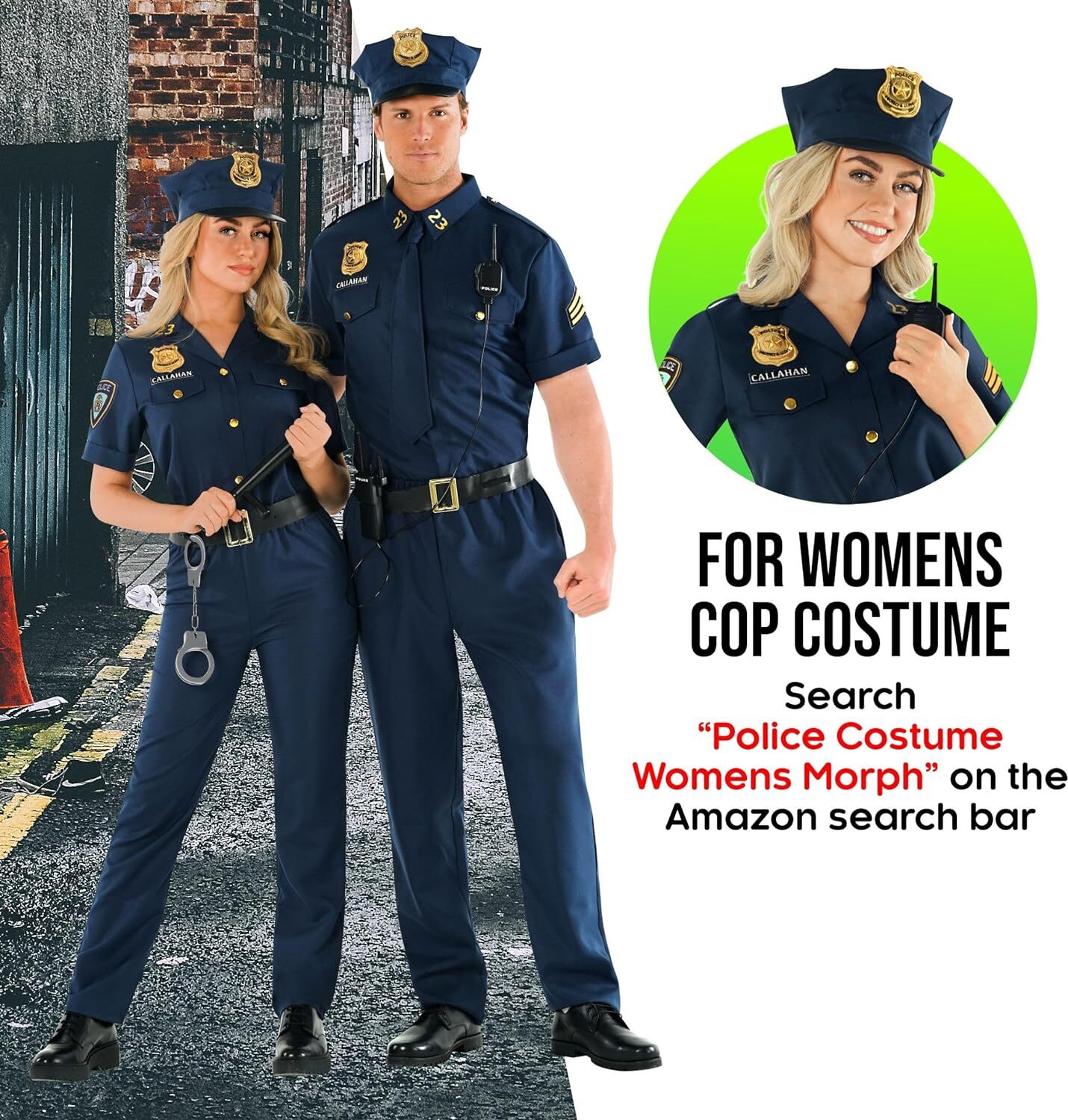 Men`s Police Officer Costume Adult Patrol Cop Uniform + Hat Accessories M – 2XL