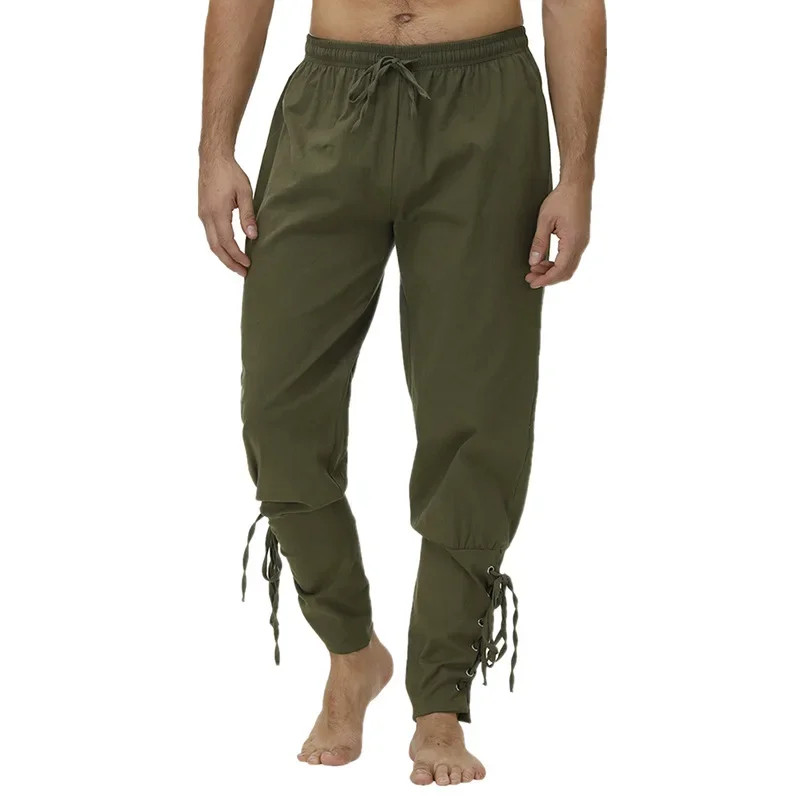 Pirate Pant Viking Costume for Men Renaissance Medieval Pants Drawstring Shorts