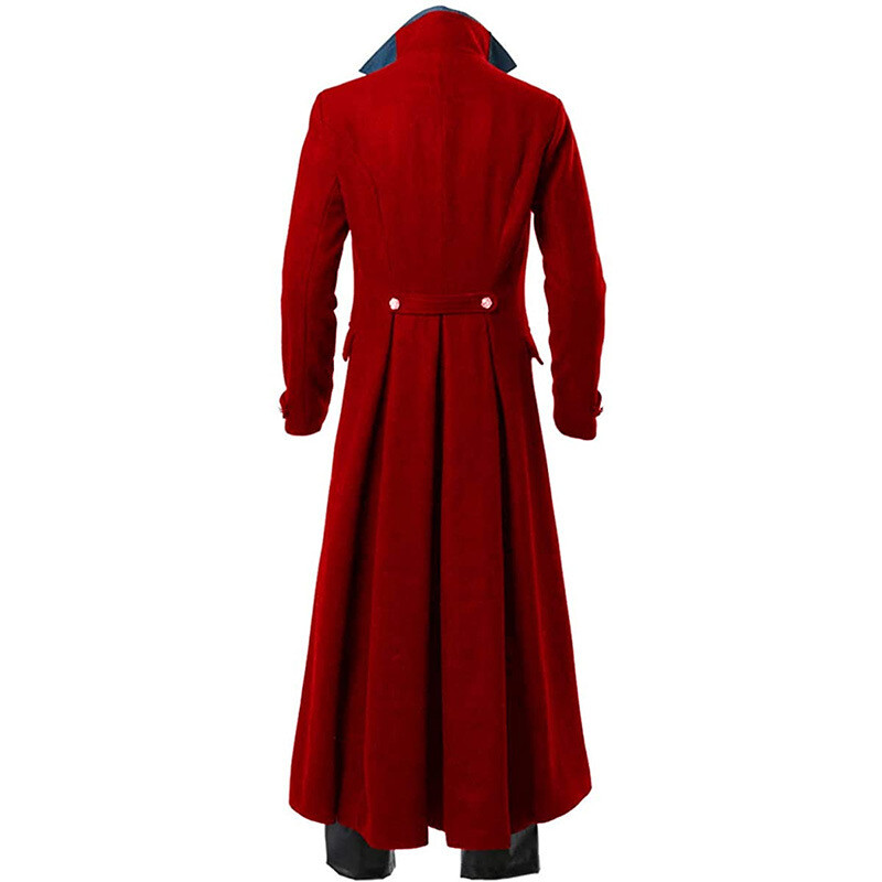 Steampunk Mens Gothic Medieval Cosplay Halloween Costume Gown Coat Long Jacket