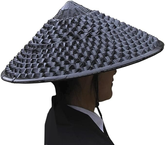 Bamboo Samurai Hat Handmade Pineapple Cone Hat Dress up Props